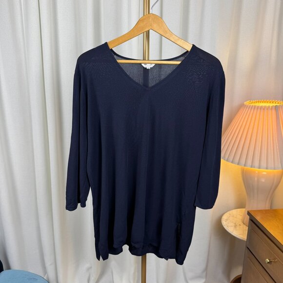 MaxMara V Neck Ultra Fine Knit Tunic Sweater sz XL - Picture 1 of 6